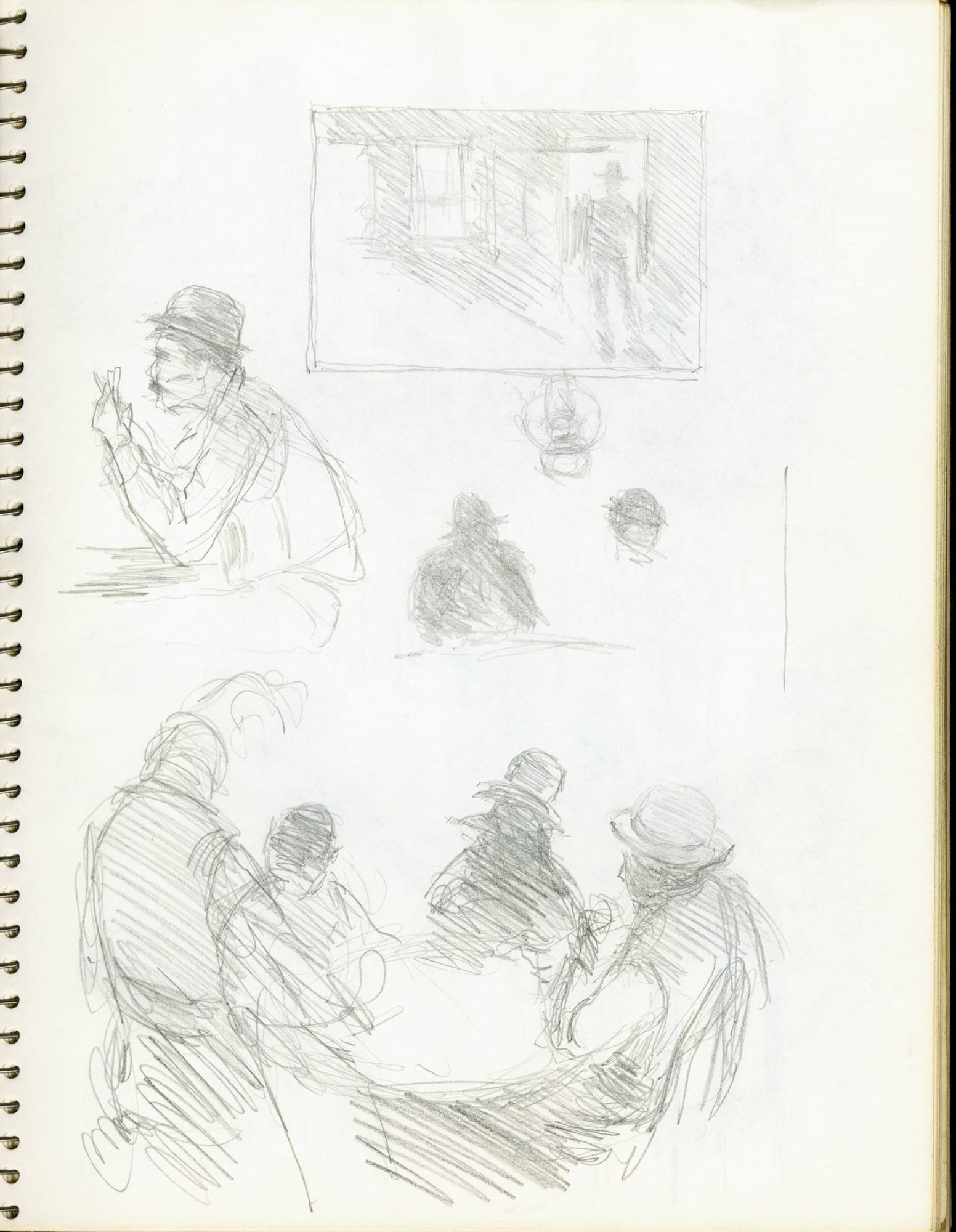 sketch of people sitting around a table